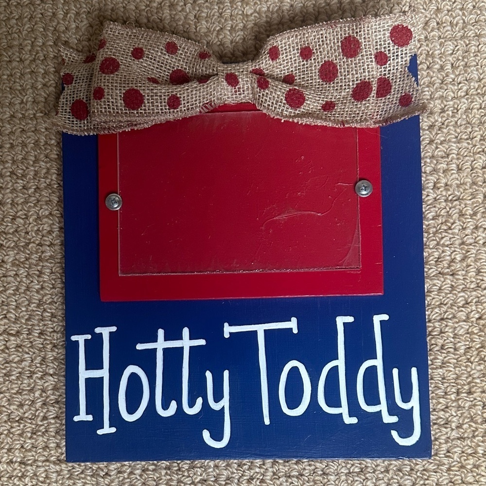 Blue and Red University of Mississippi- Ole Miss Hotty Toddy Frame with Bow